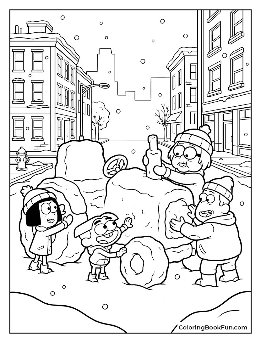 Building Snow Tractor in Street