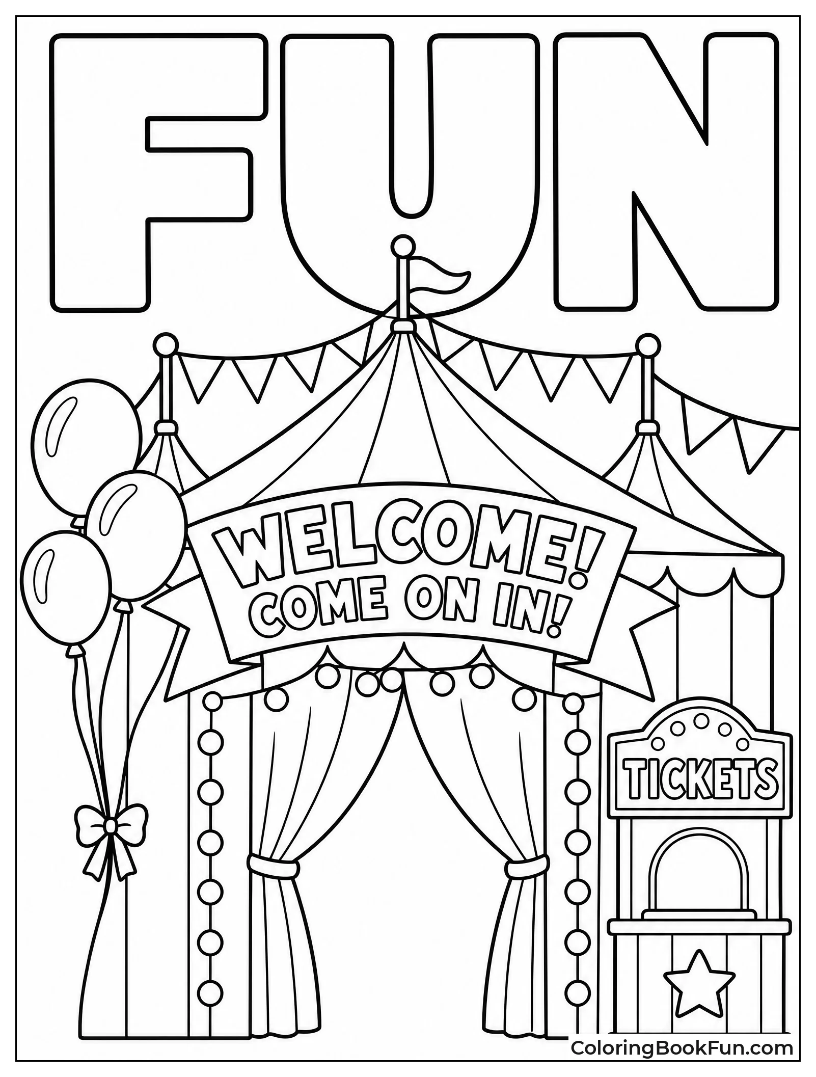 Striped Big Top Tent Entrance