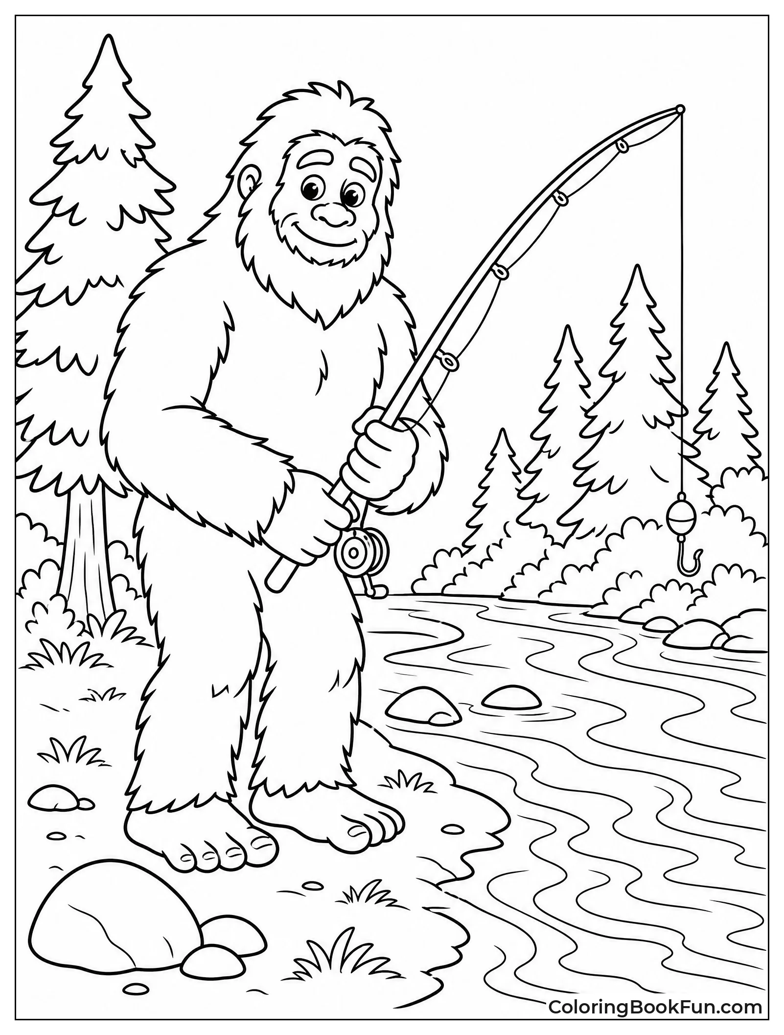 Bigfoot Fishing by the River