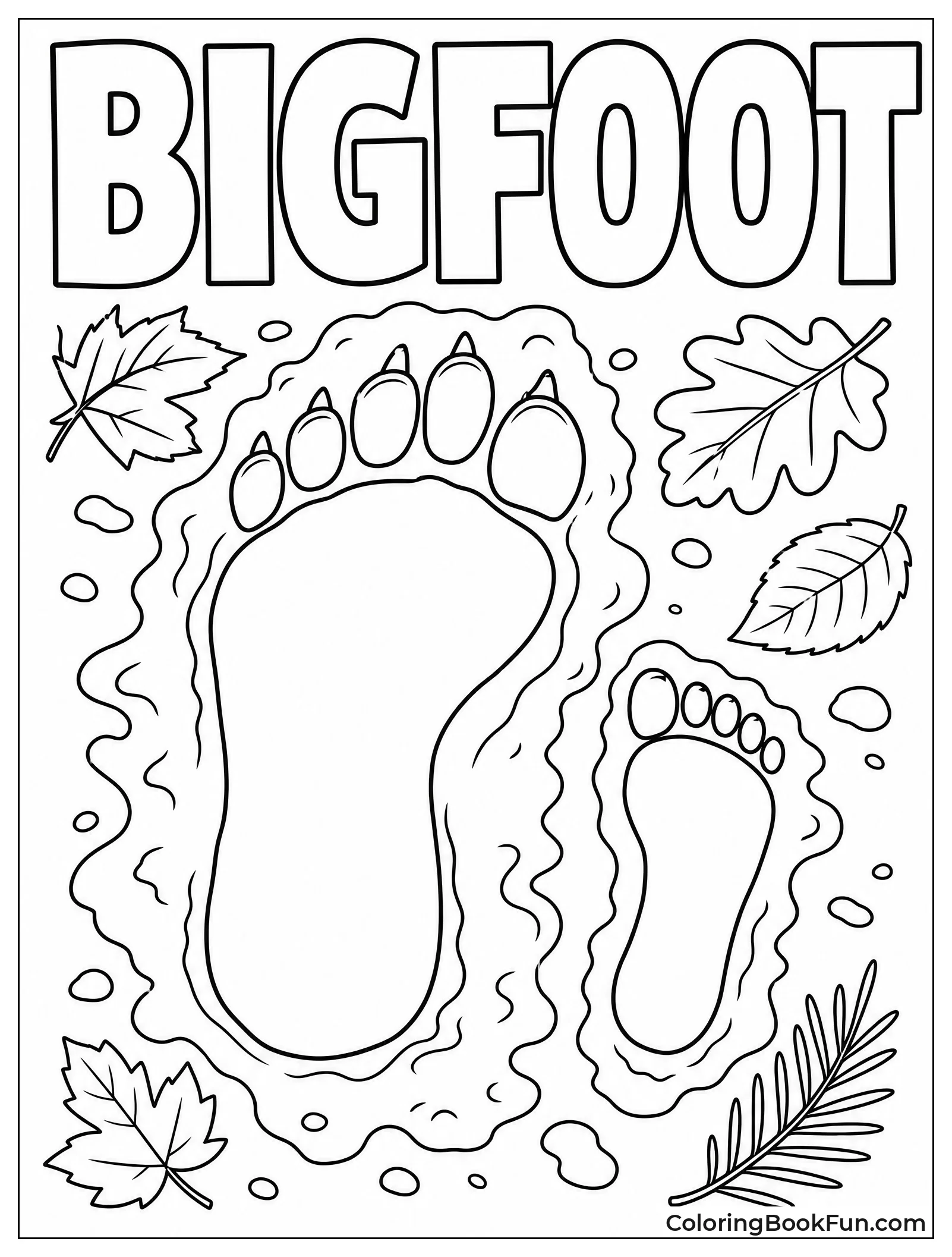 Bigfoot Footprint Next to Human Print
