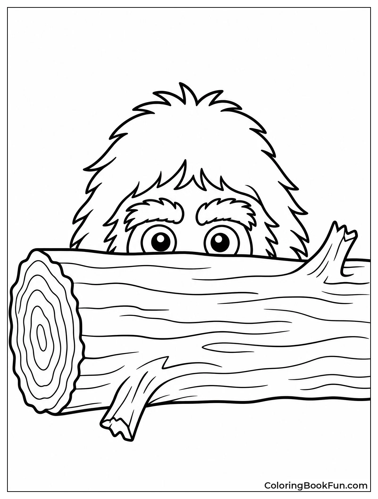 Bigfoot Peeking Over a Log
