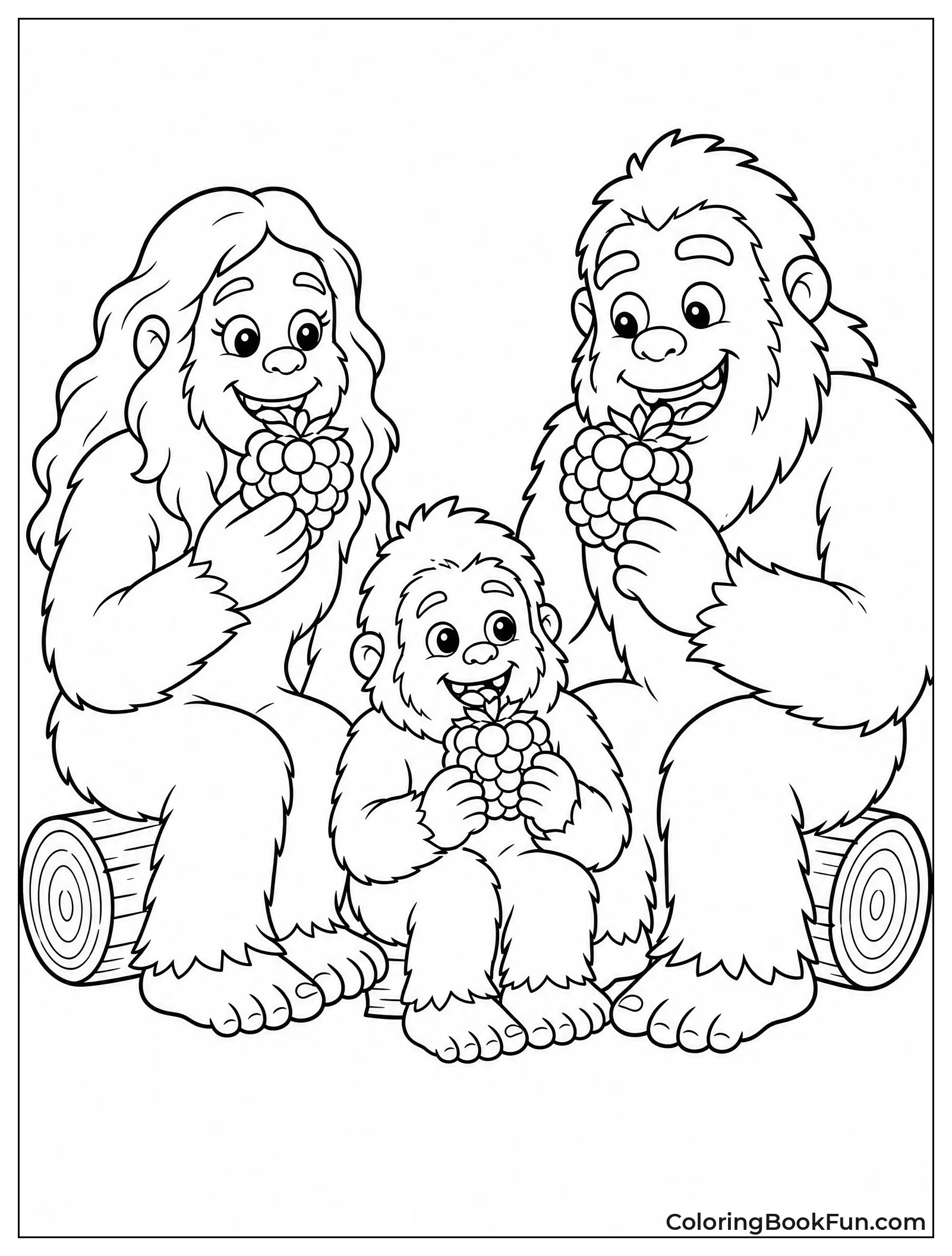 Bigfoot Family Having a Picnic