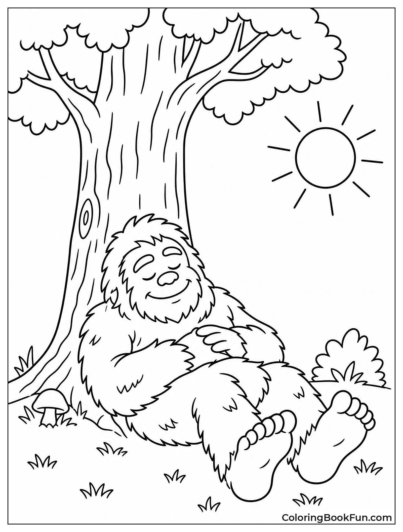 Bigfoot Sleeping Under a Tree