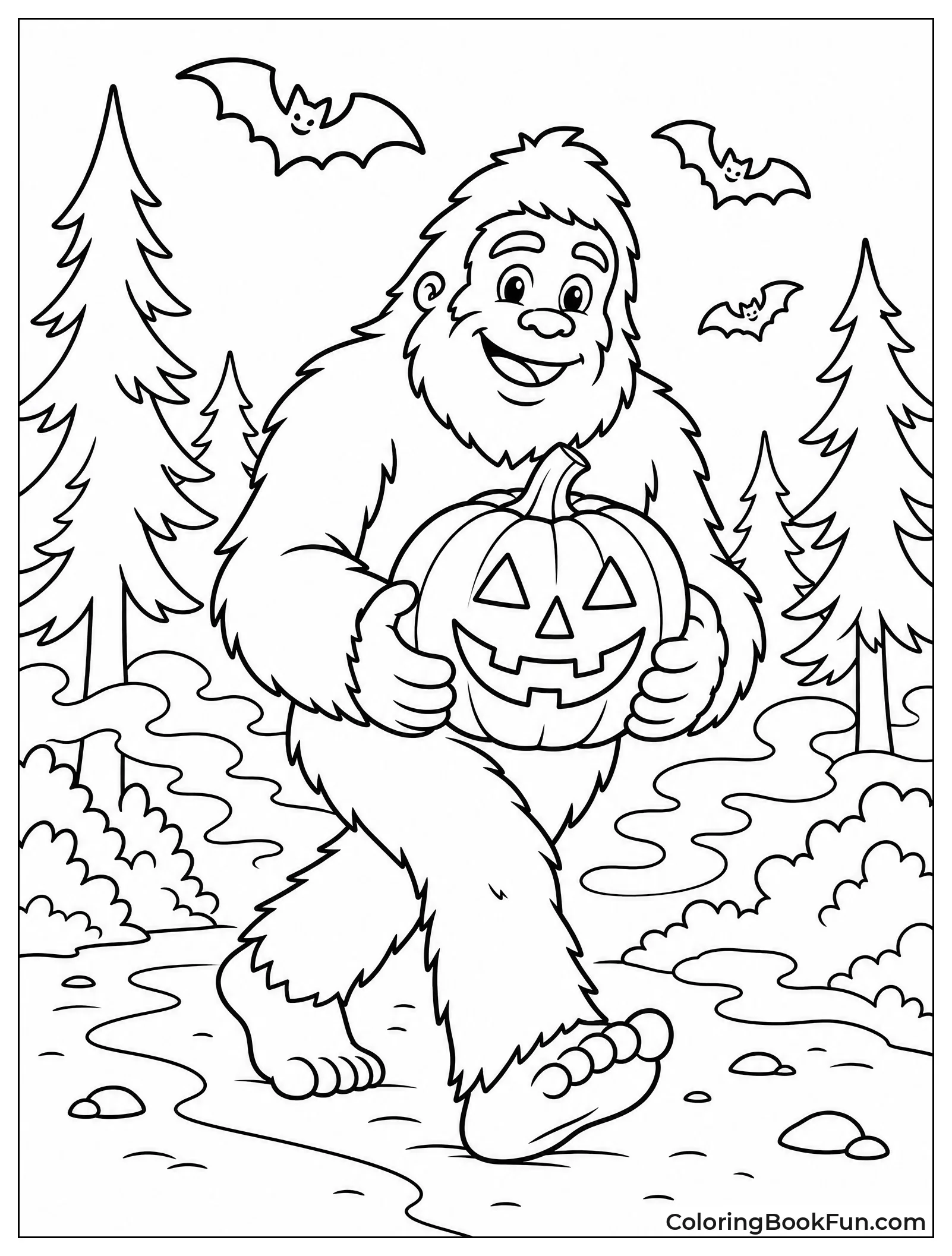 Bigfoot Carrying Jack O Lantern