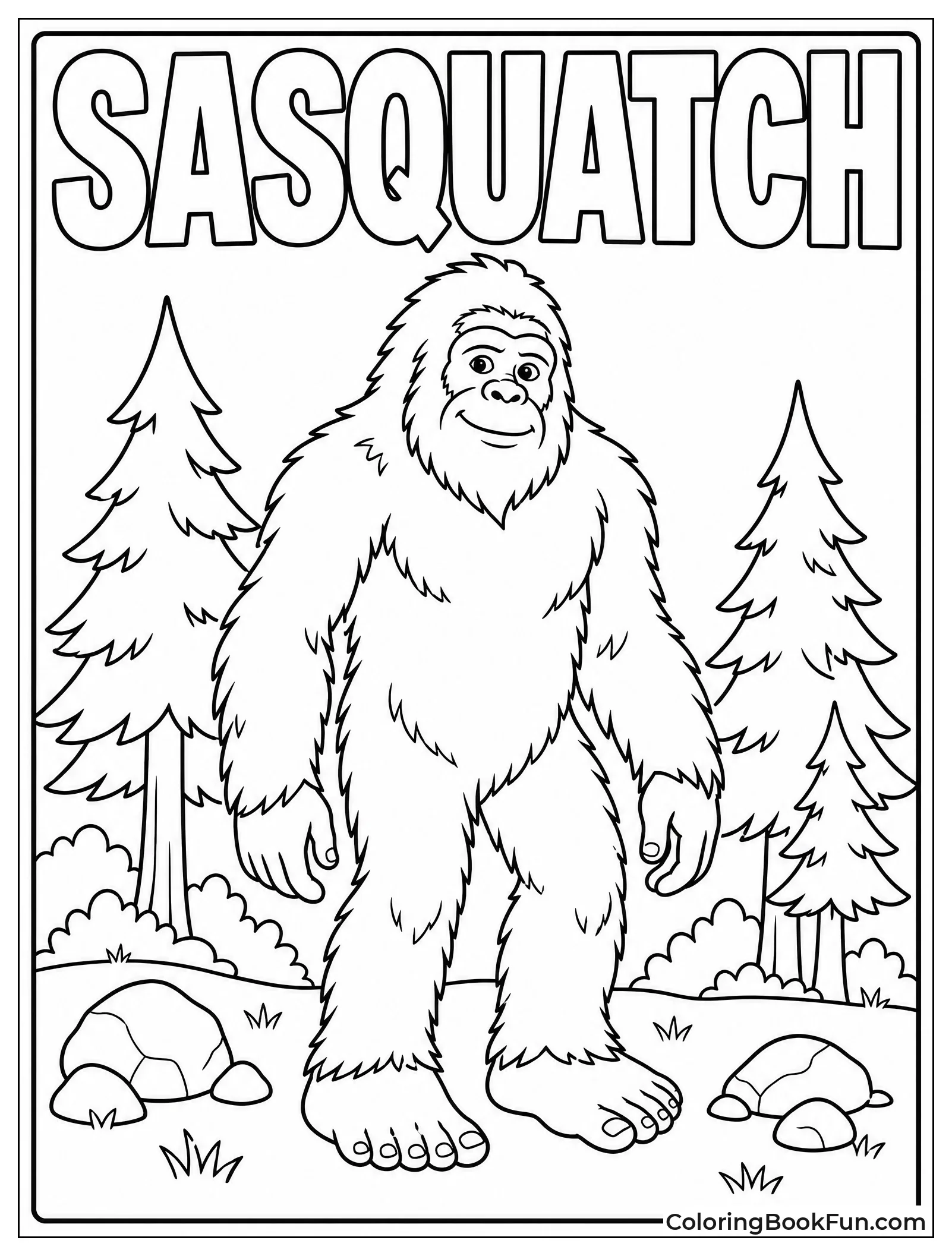 Bigfoot Standing in the Forest