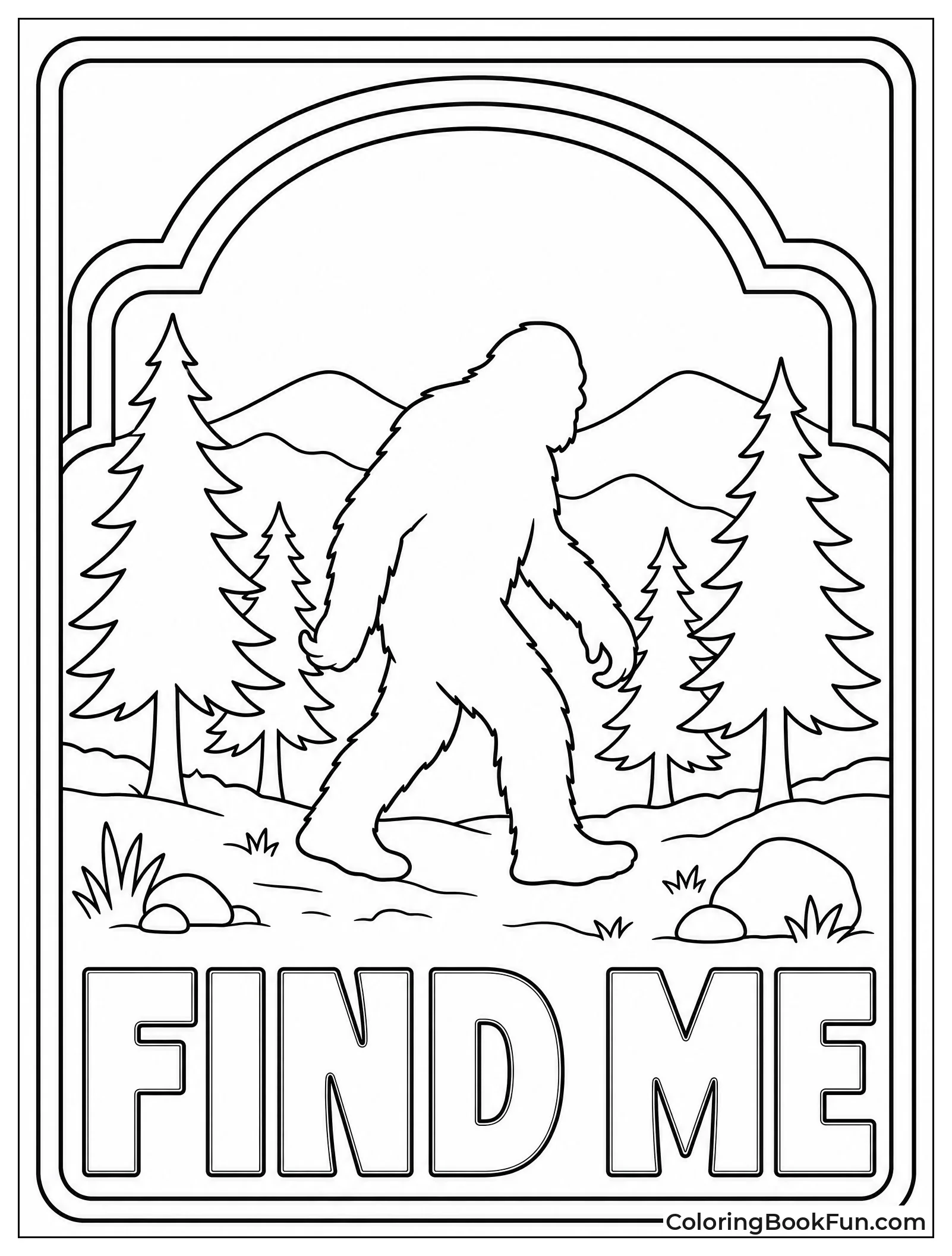 Vintage Bigfoot in National Park Poster