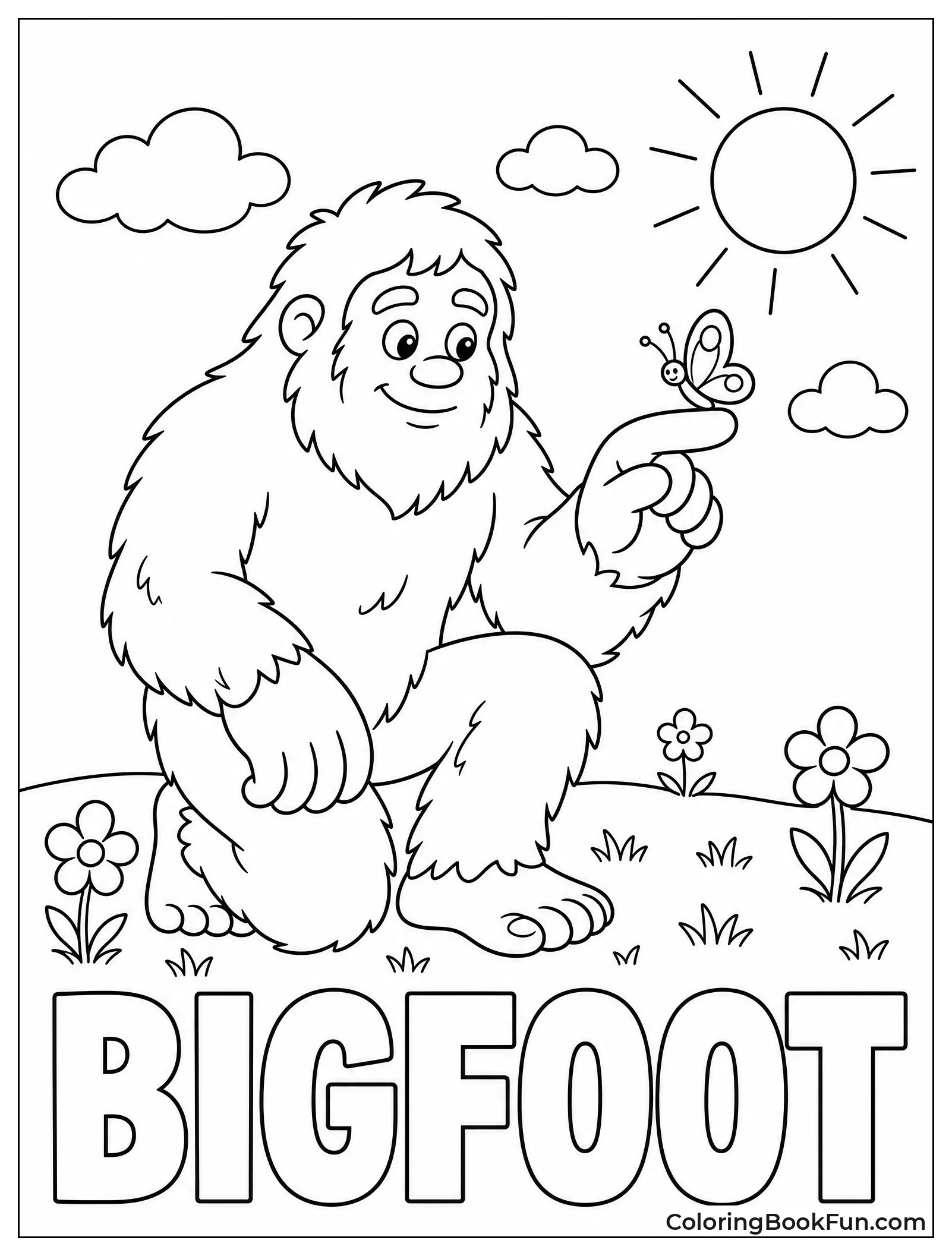 Bigfoot with Butterfly on Finger