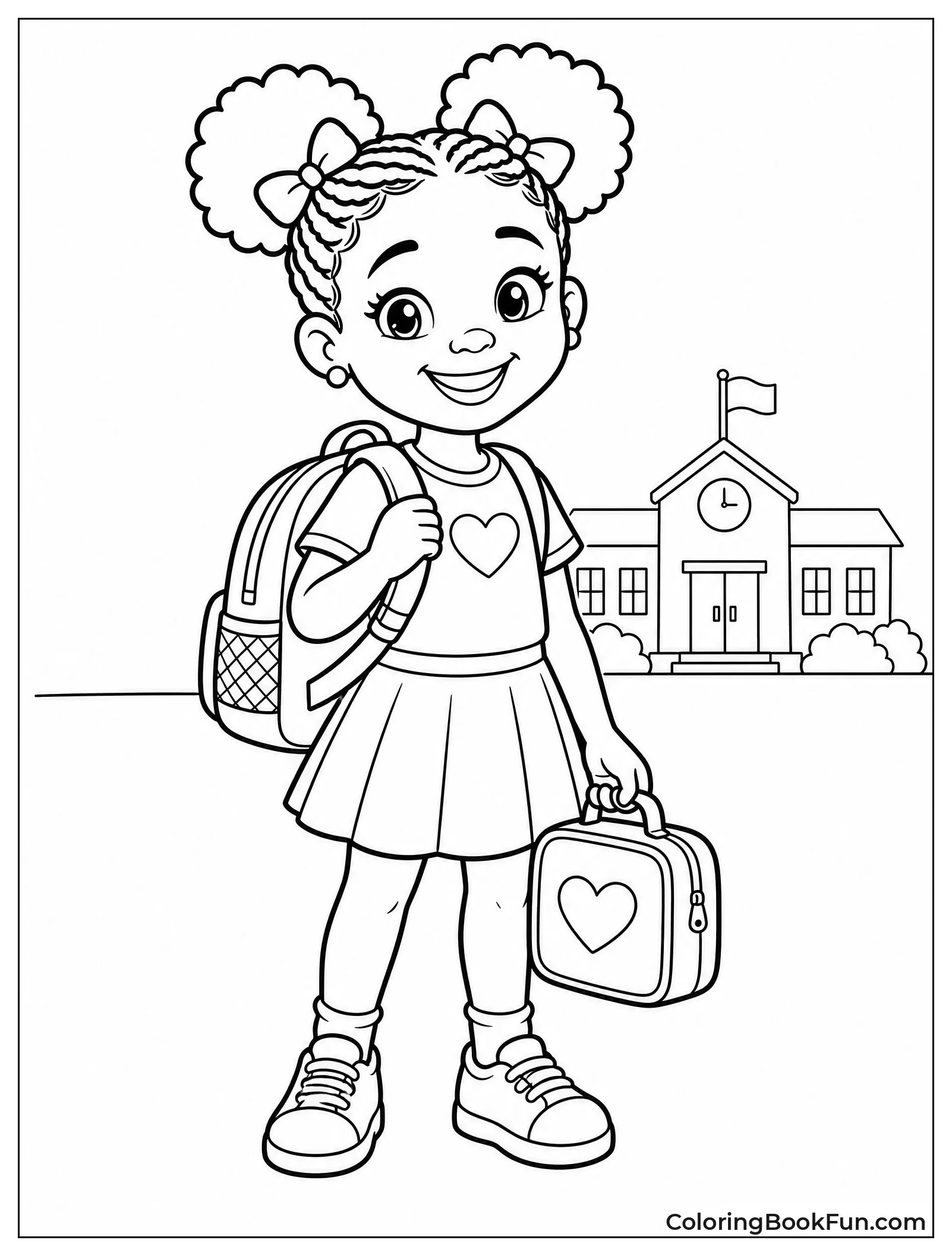 Proud Girl Ready for School