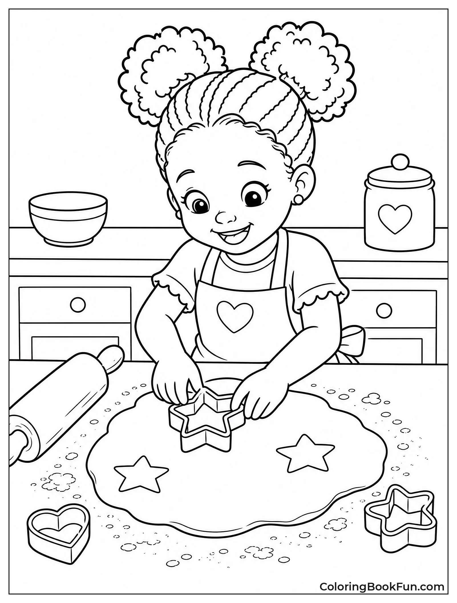 Girl Baking Star Shaped Cookies