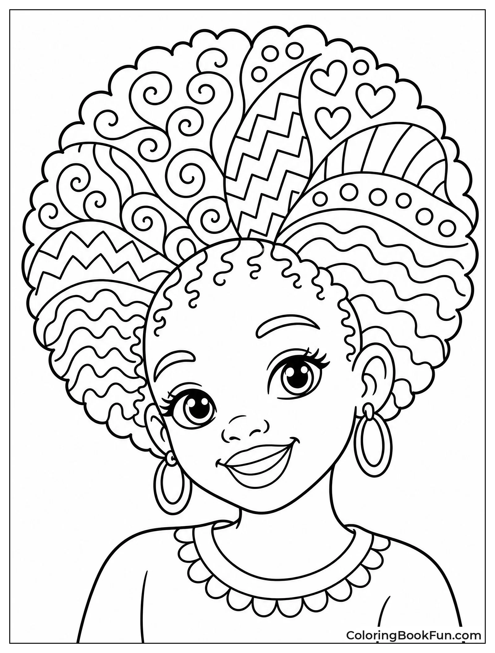 Girl with Big Fluffy Afro