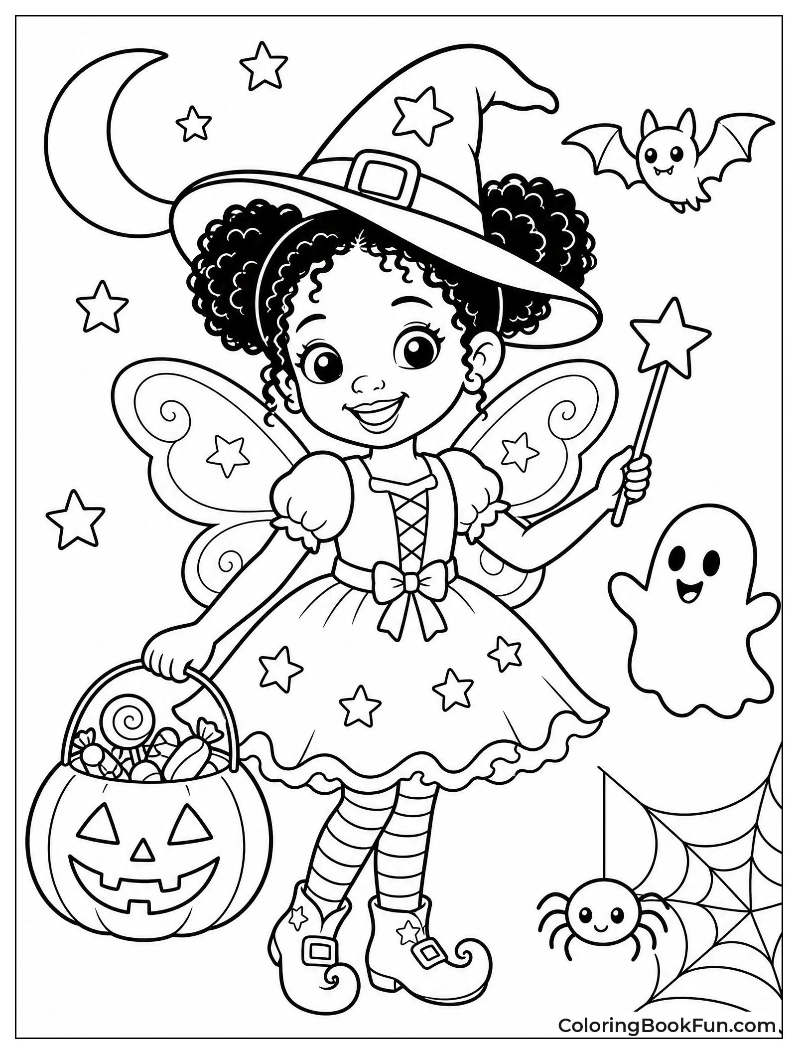 Girl Dressed as Halloween Witch