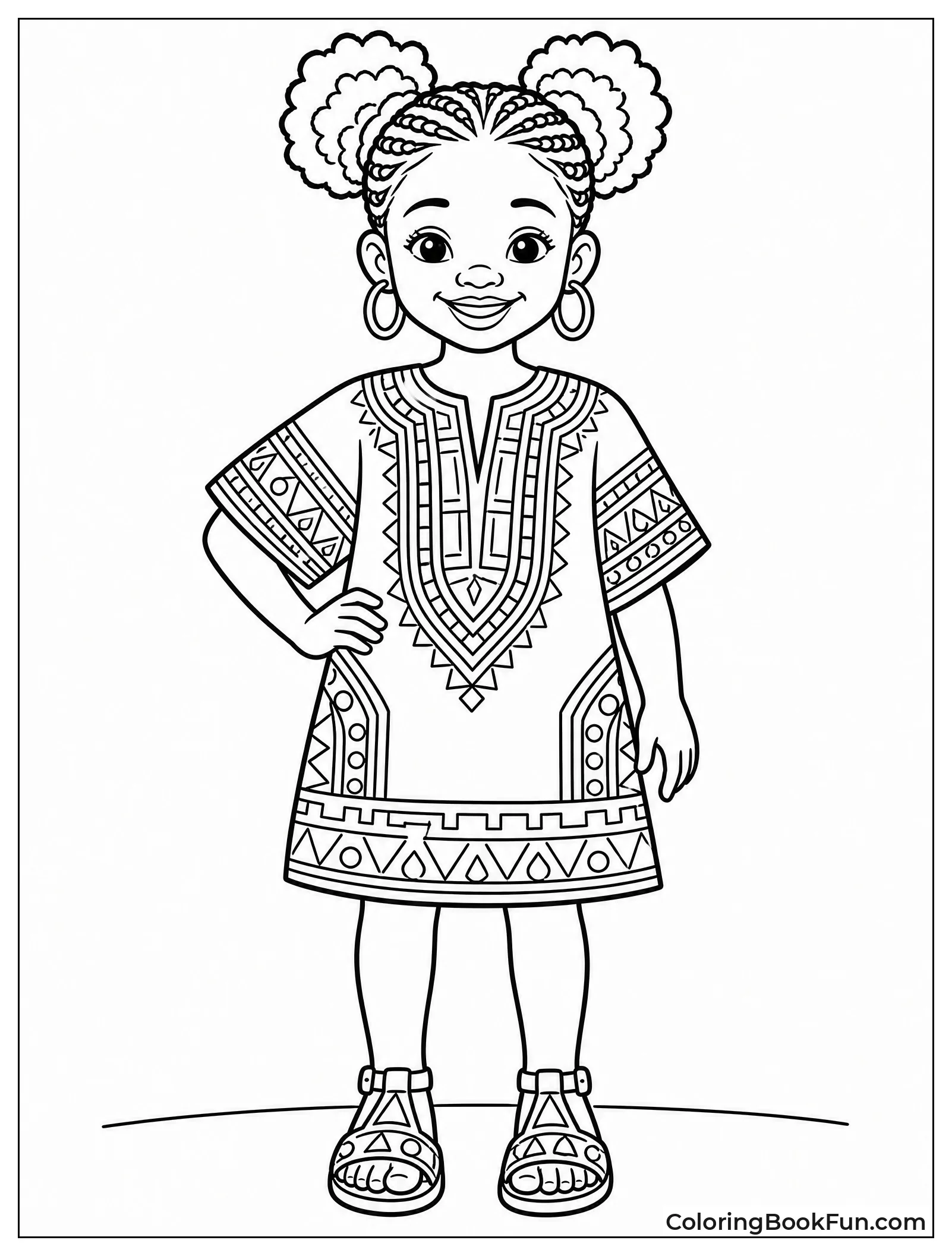 Girl Wearing Traditional African Dashiki