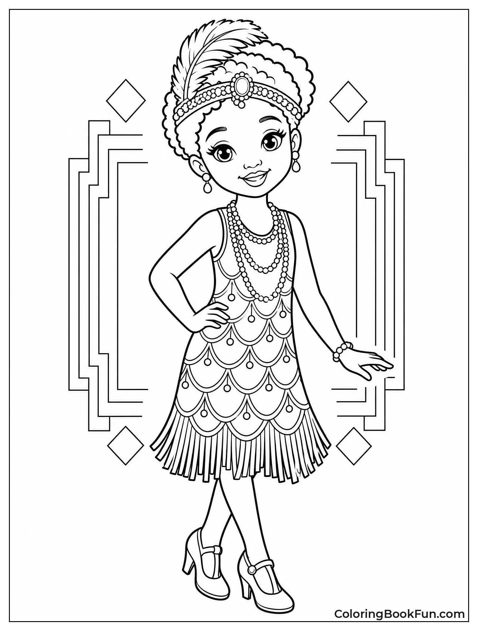 Elegant Girl in Vintage Jazz Dress
