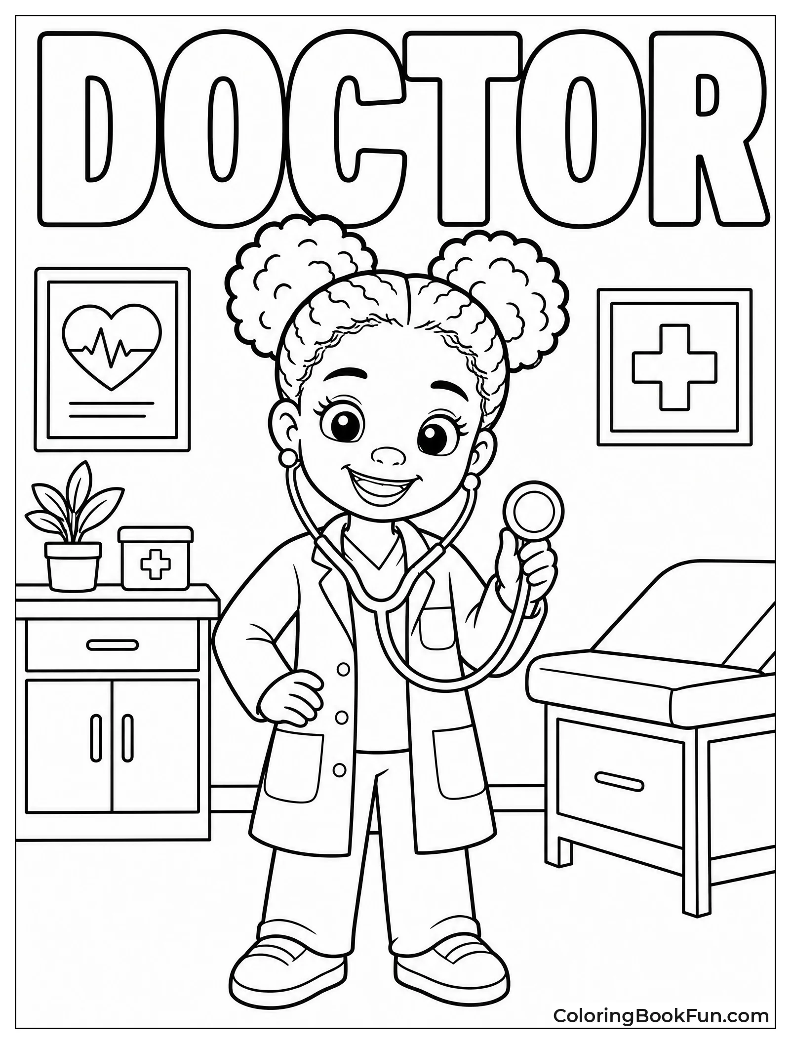 Smiling Doctor Girl with Stethoscope