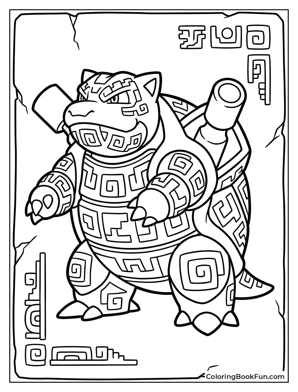 Ancient Blastoise Stone Carving