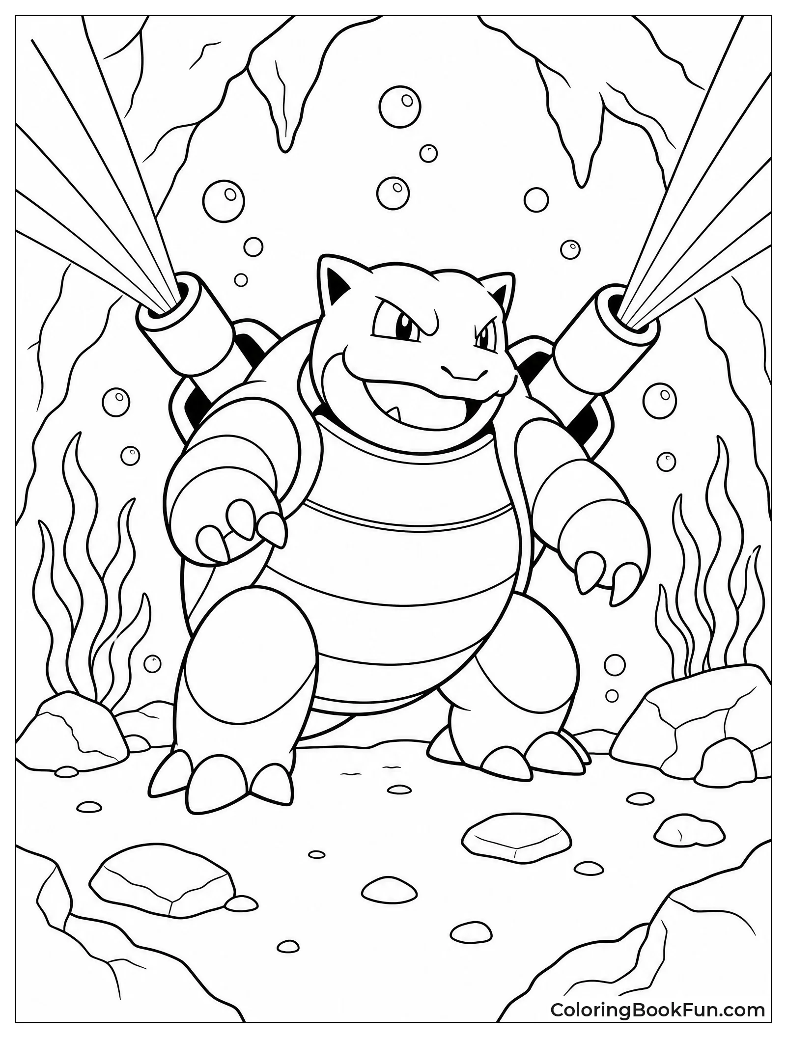 Blastoise Explores Dark Underwater Cave
