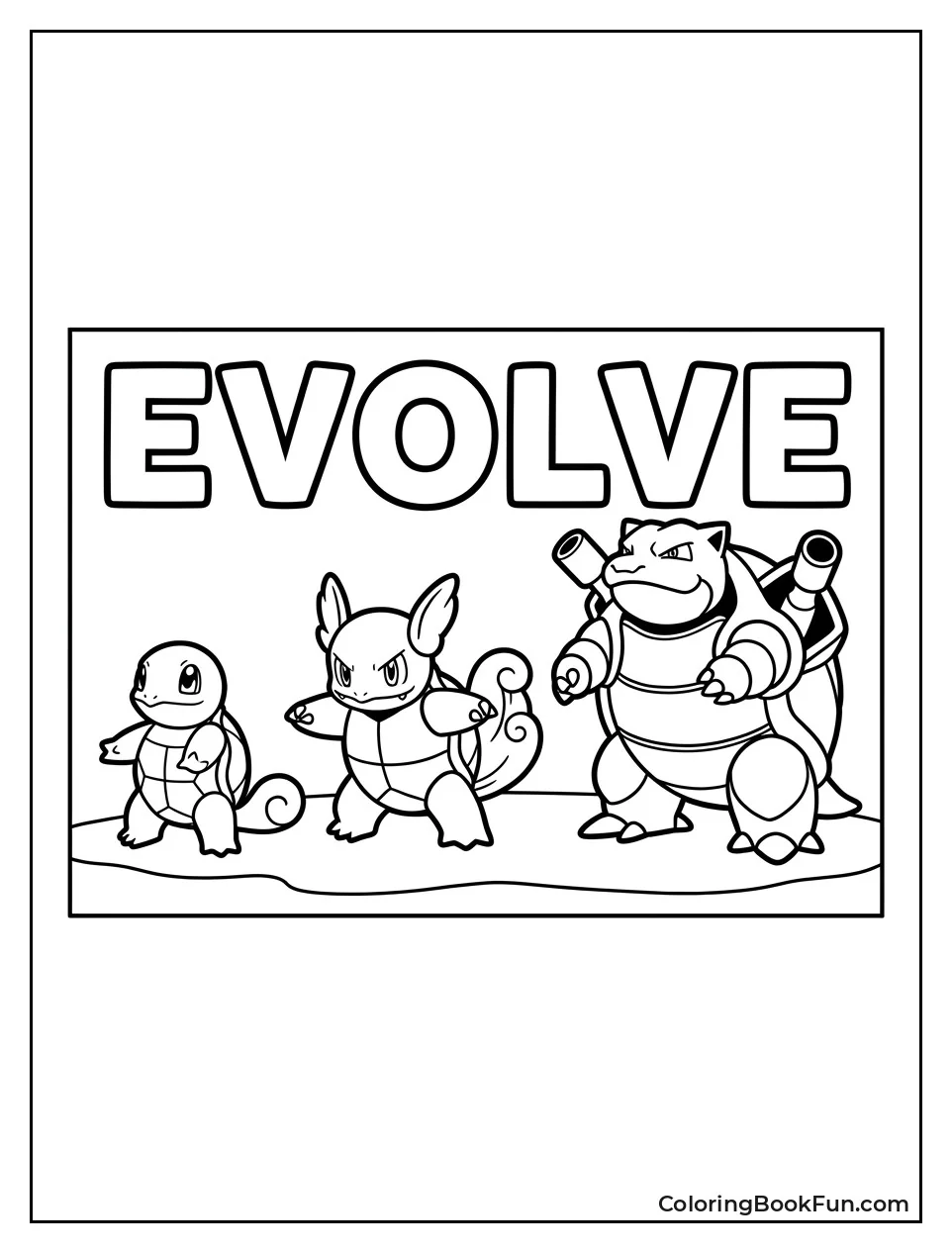 Evolution Line of Squirtle Family