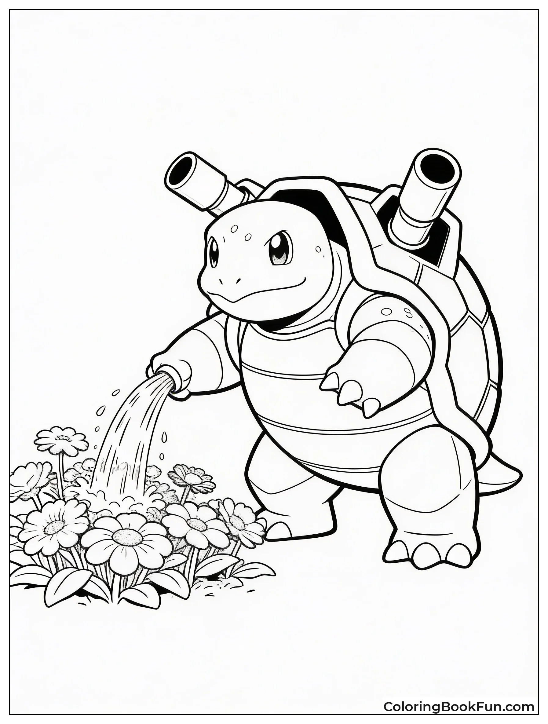 Blastoise Waters Flowers in Garden
