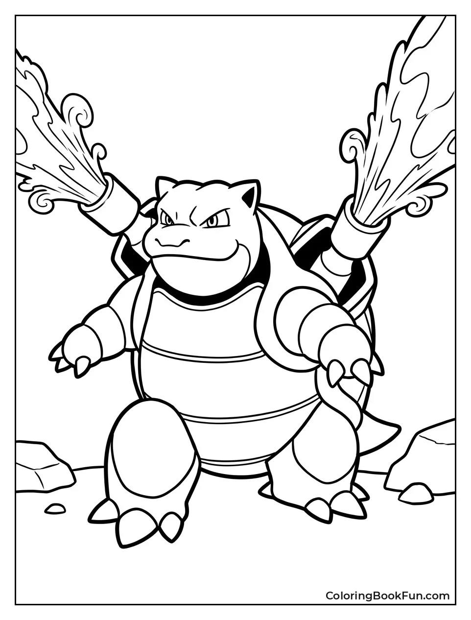 Blastoise Fires Twin Water Jets