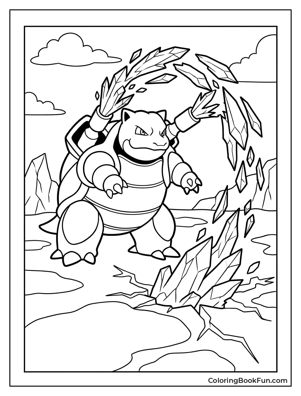 Blastoise Freezes Ground with Ice