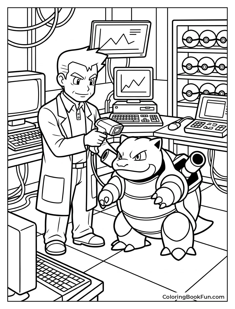 Young Blastoise at Professor Oak Lab
