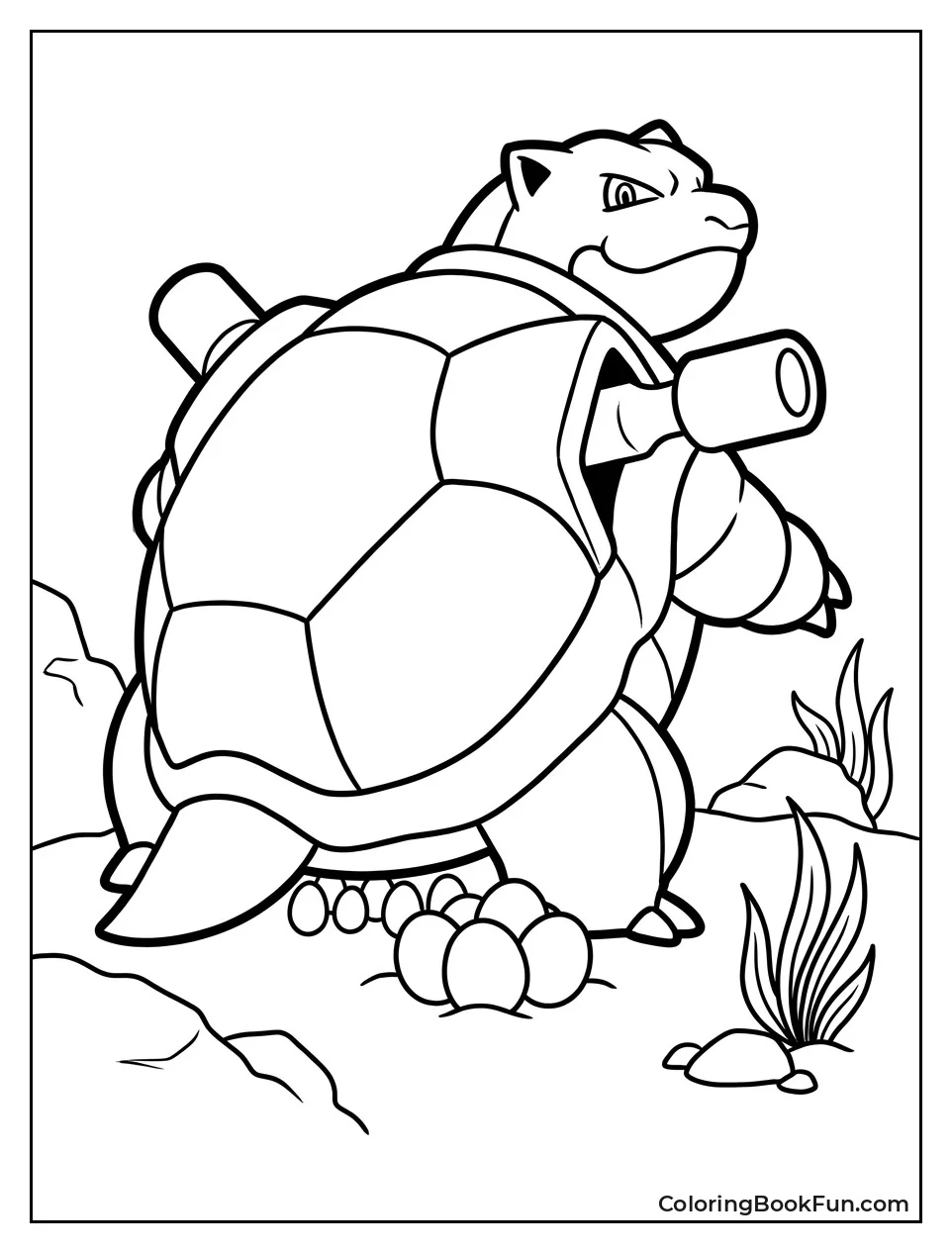 Blastoise Protects Tiny Squirtle Eggs