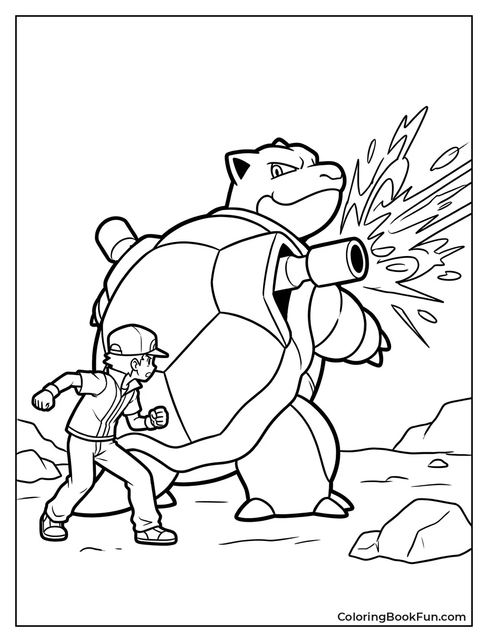 Blastoise Defends Trainer from Attack