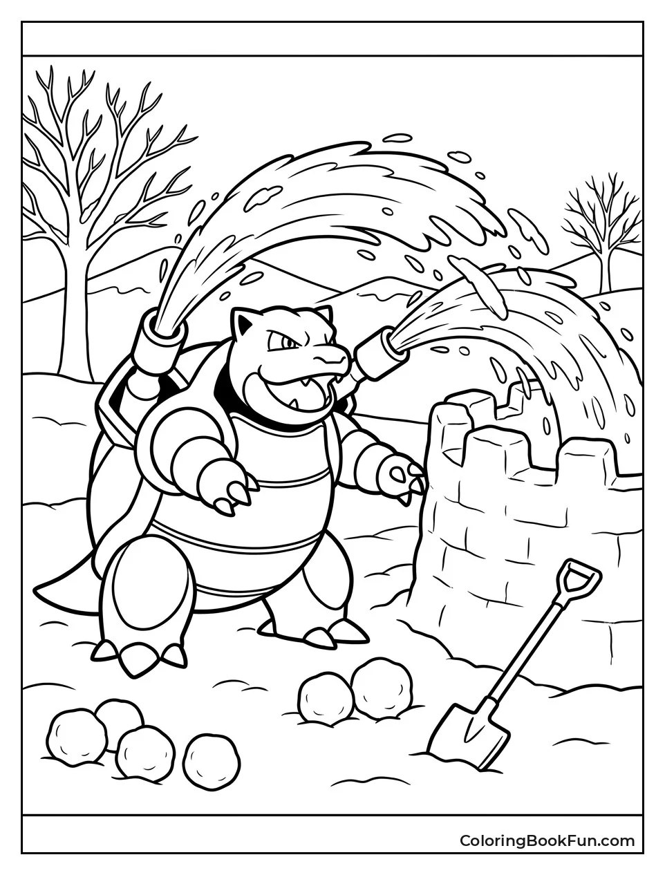 Blastoise Builds Snow Fort