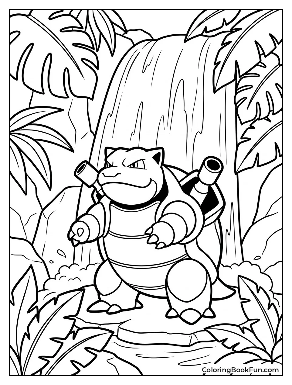 Blastoise Meditates Under Waterfall