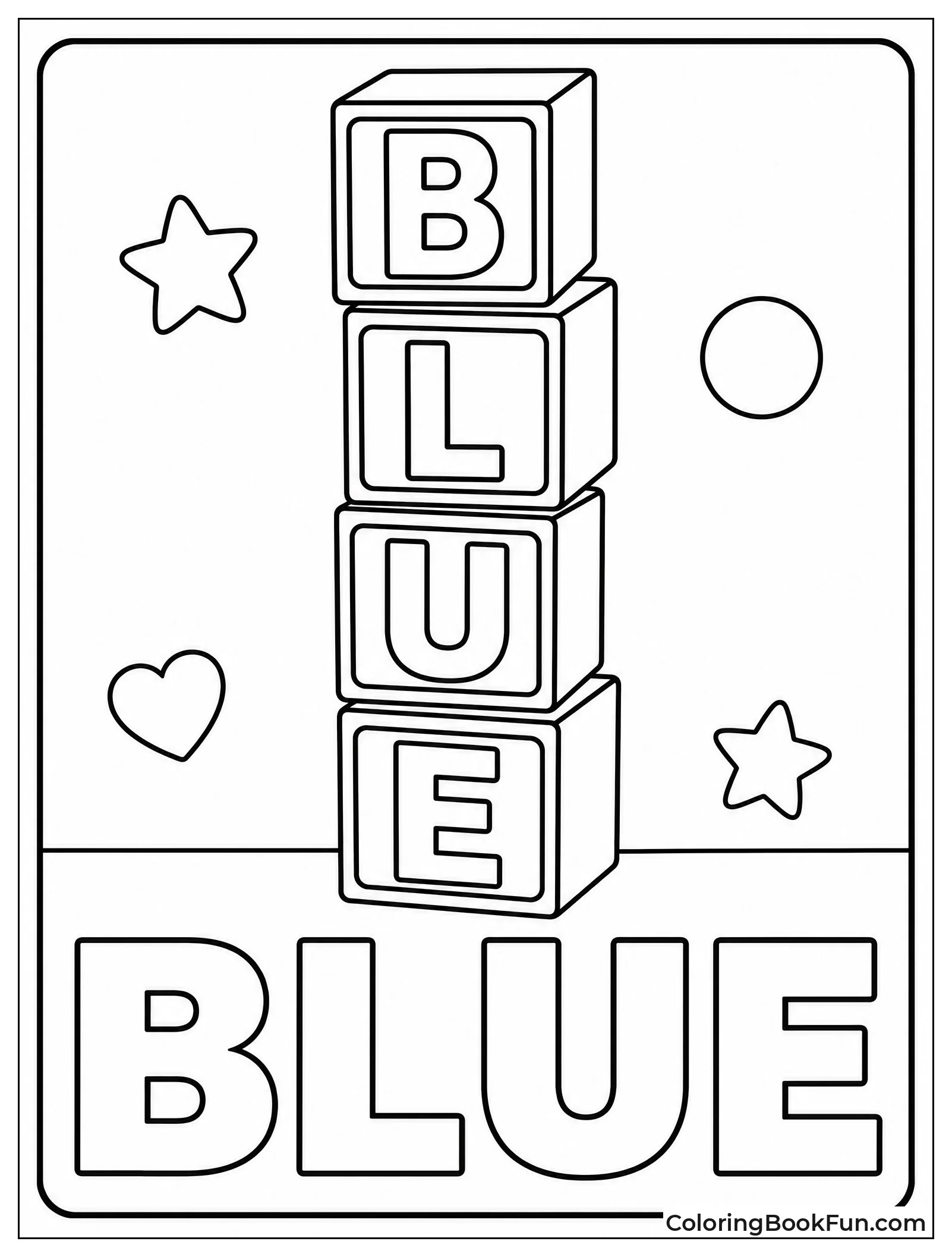 Toy Blocks Stacked to Spell Blue