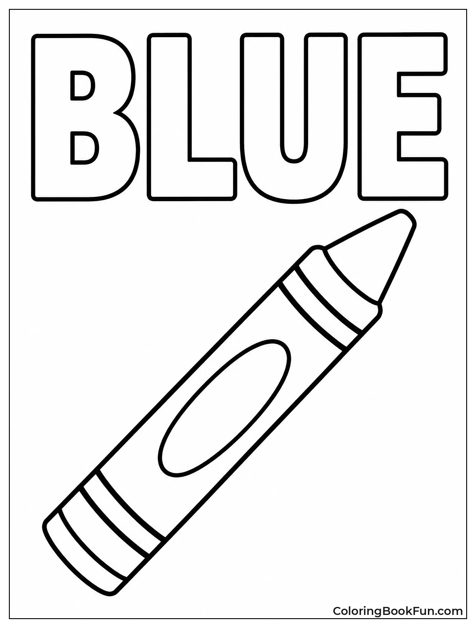 Blue Crayon beside the Word