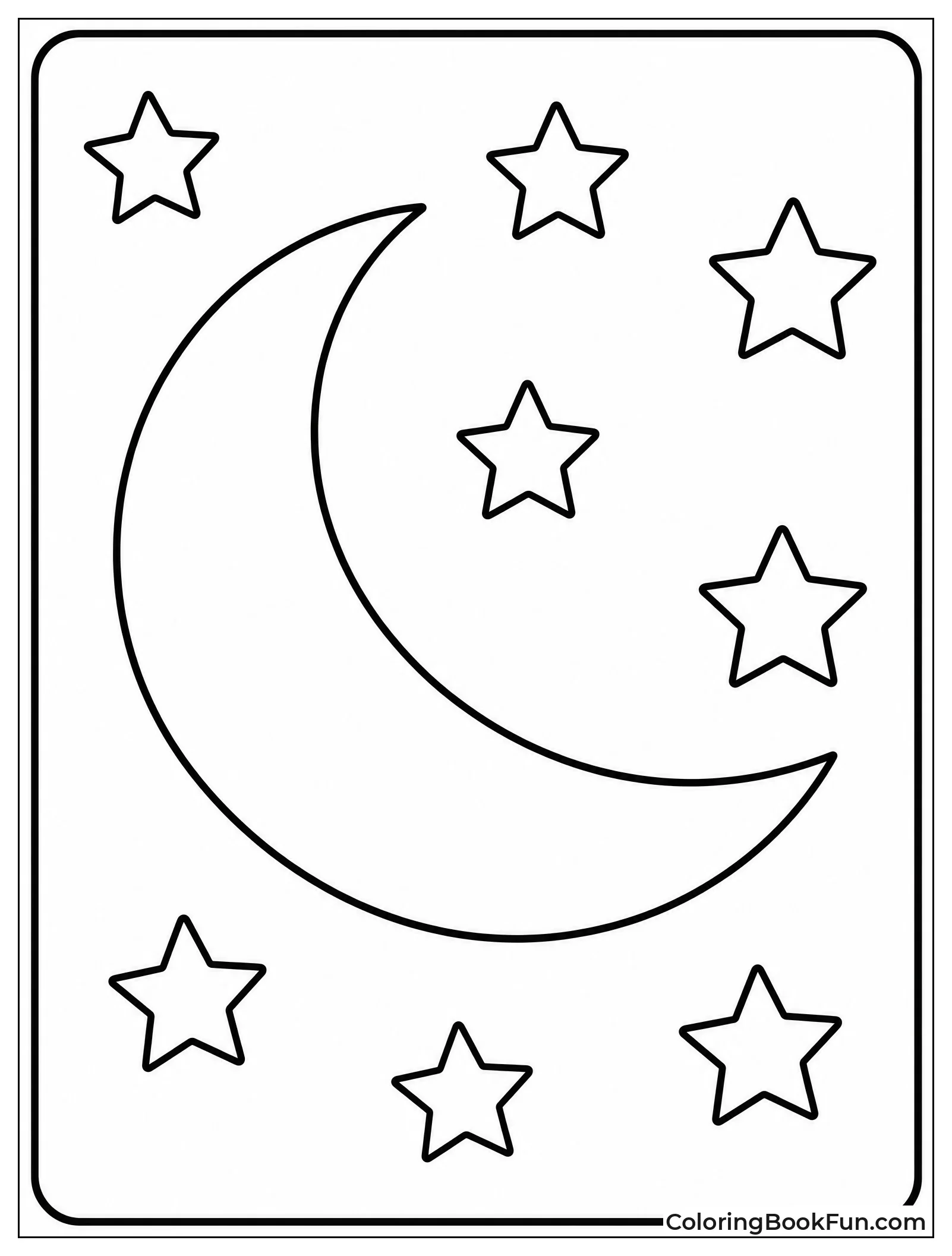 Dark Sky with Crescent Moon