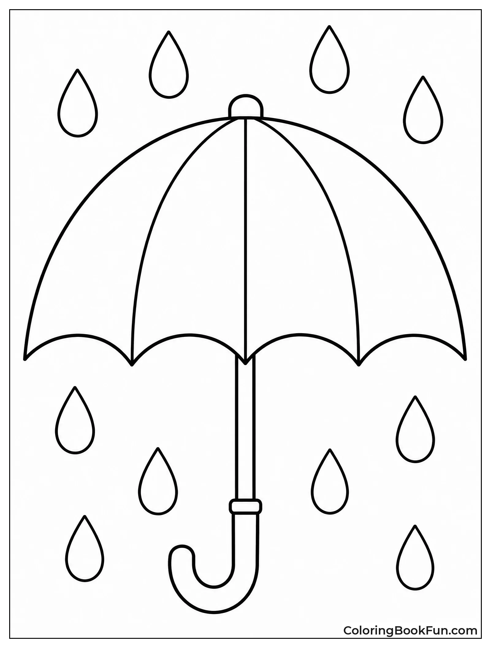 Big Blue Umbrella in the Rain