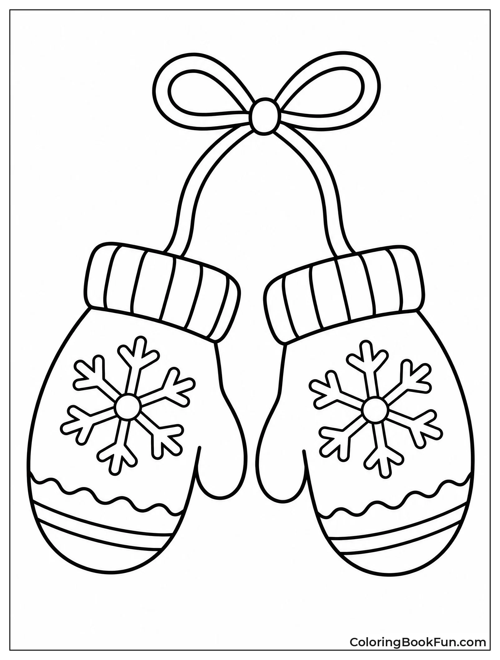 Wool Mittens Tied with String