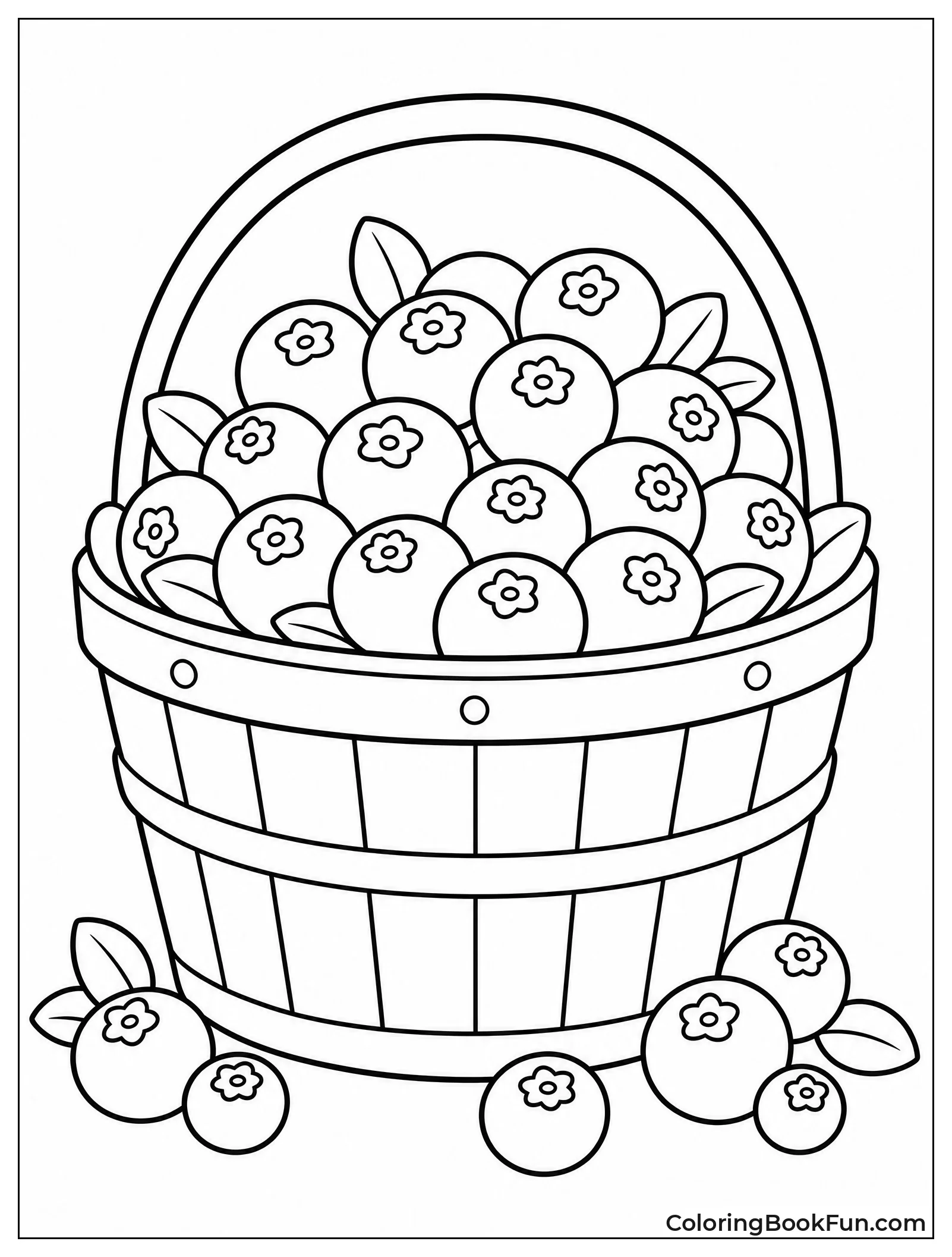 Basket Overflowing with Ripe Blueberries
