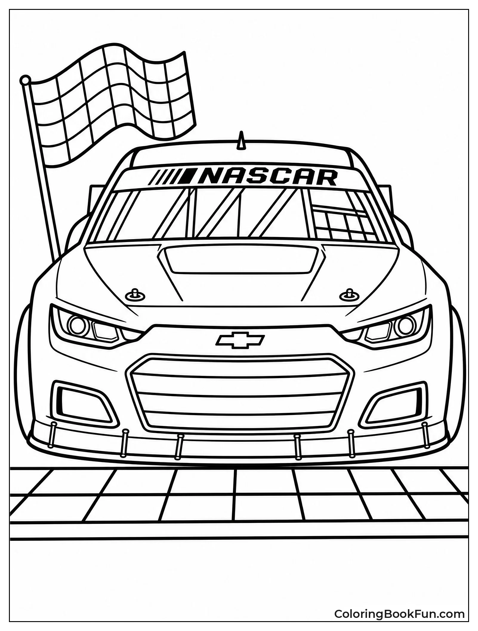 Bold Front View of Racer