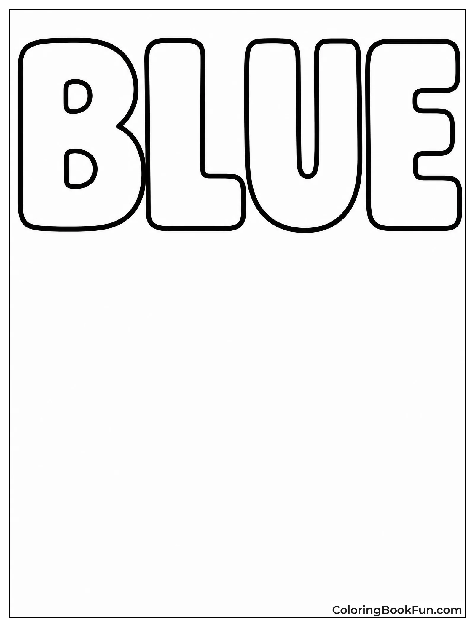 Bubbly Letters Spelling Blue to Color