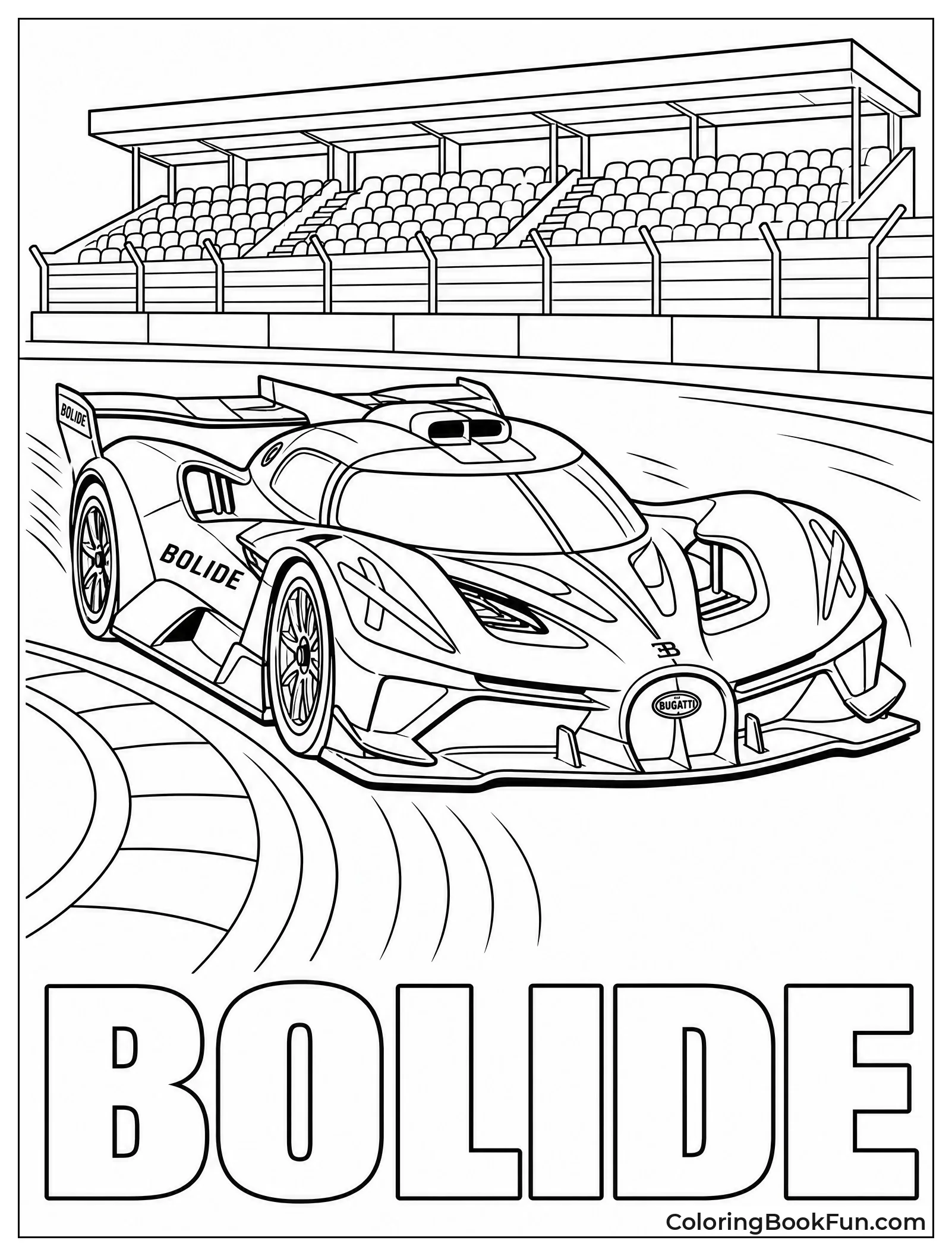 Bugatti Bolide Turning Sharp on the Track