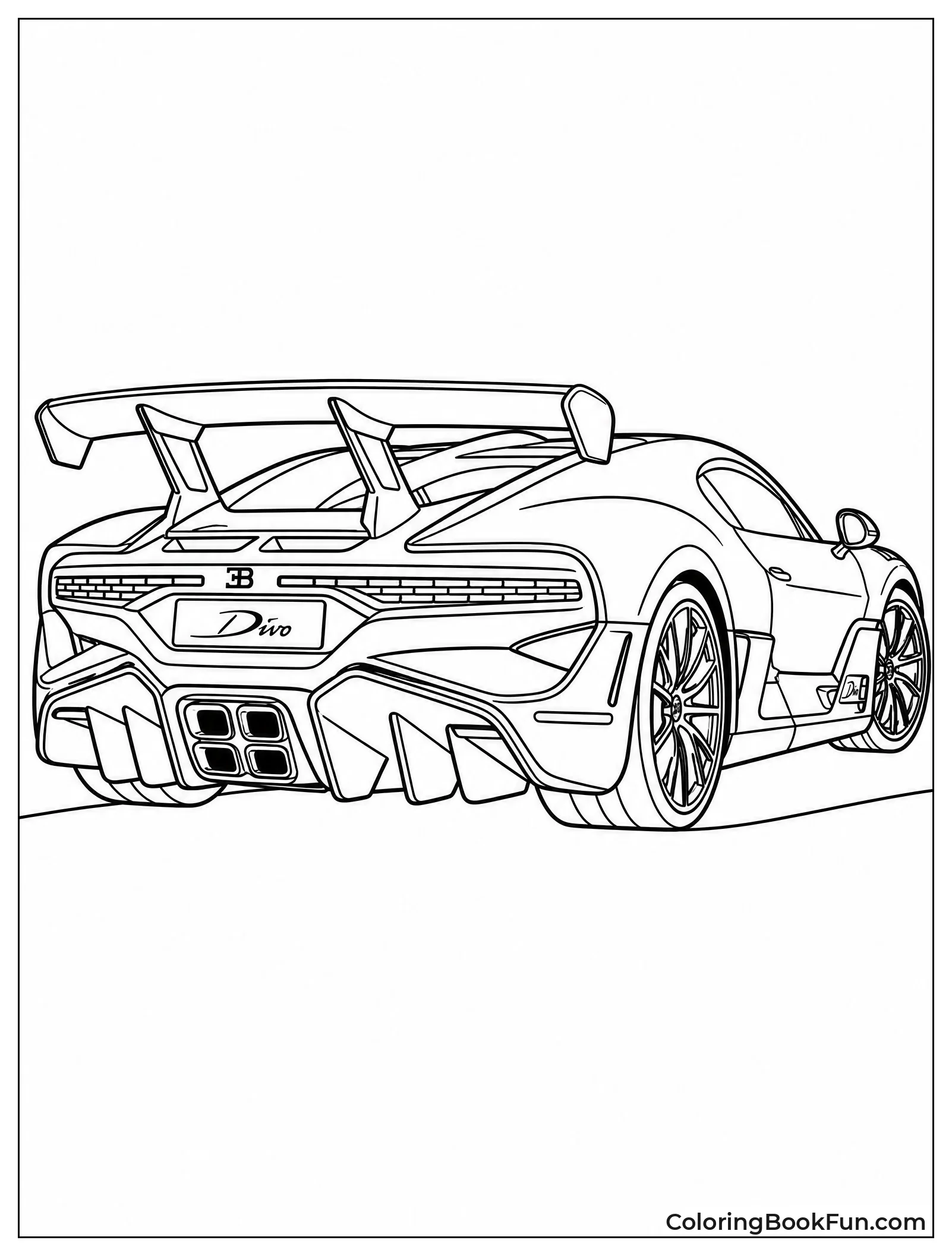 Bugatti Divo with a Massive Rear Wing