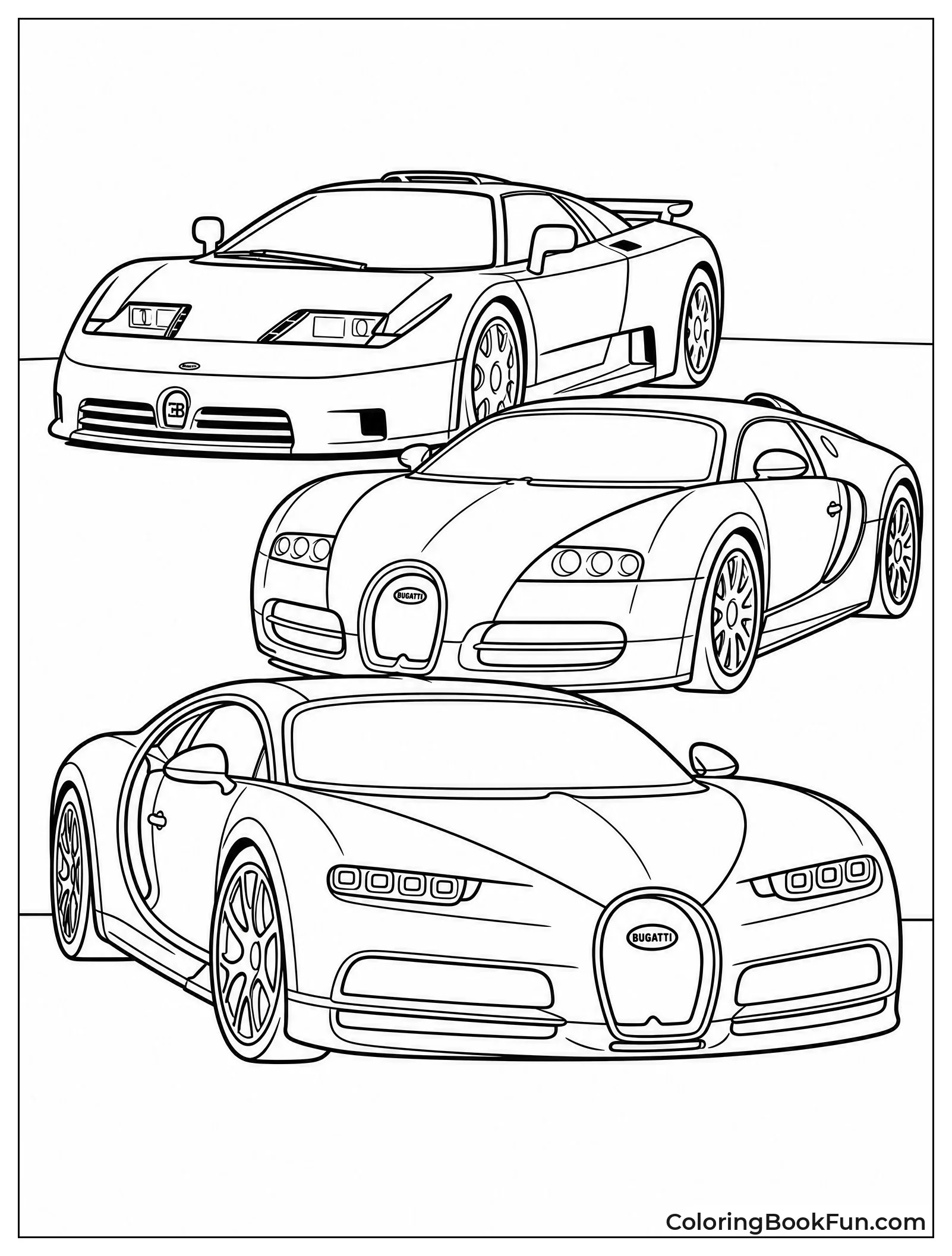 Group of Bugattis Parked Together at a Show
