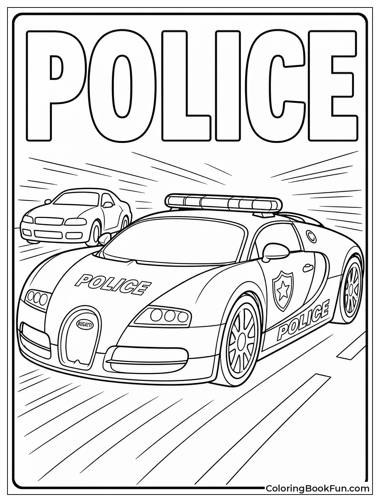 Bugatti Police Car Chasing a Speeding Driver