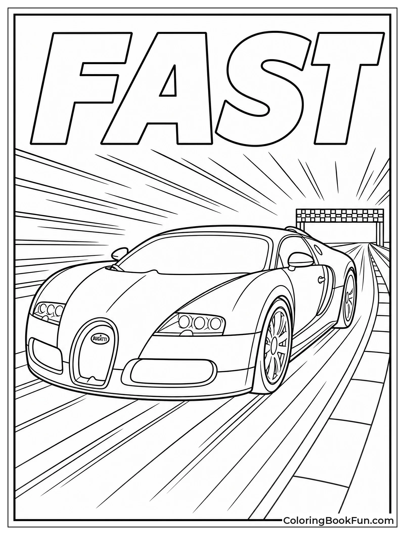 Bugatti Veyron Speeding Down the Track