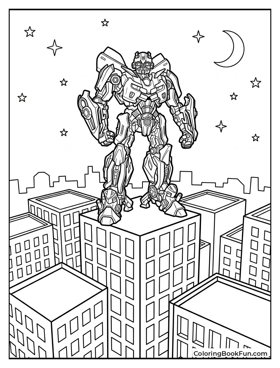 Bumblebee Guards City at Night
