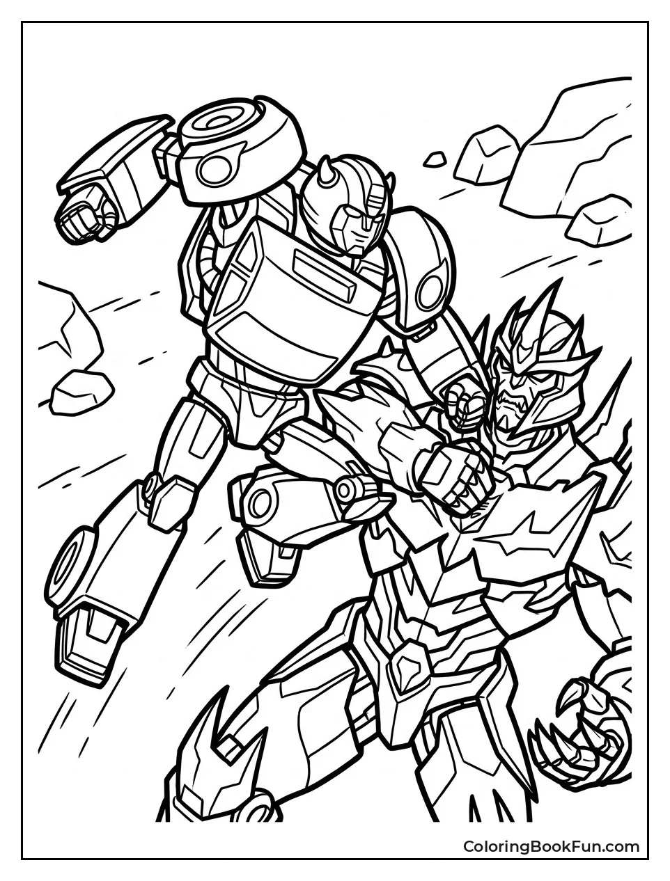 Bumblebee Fights Decepticon in Battle