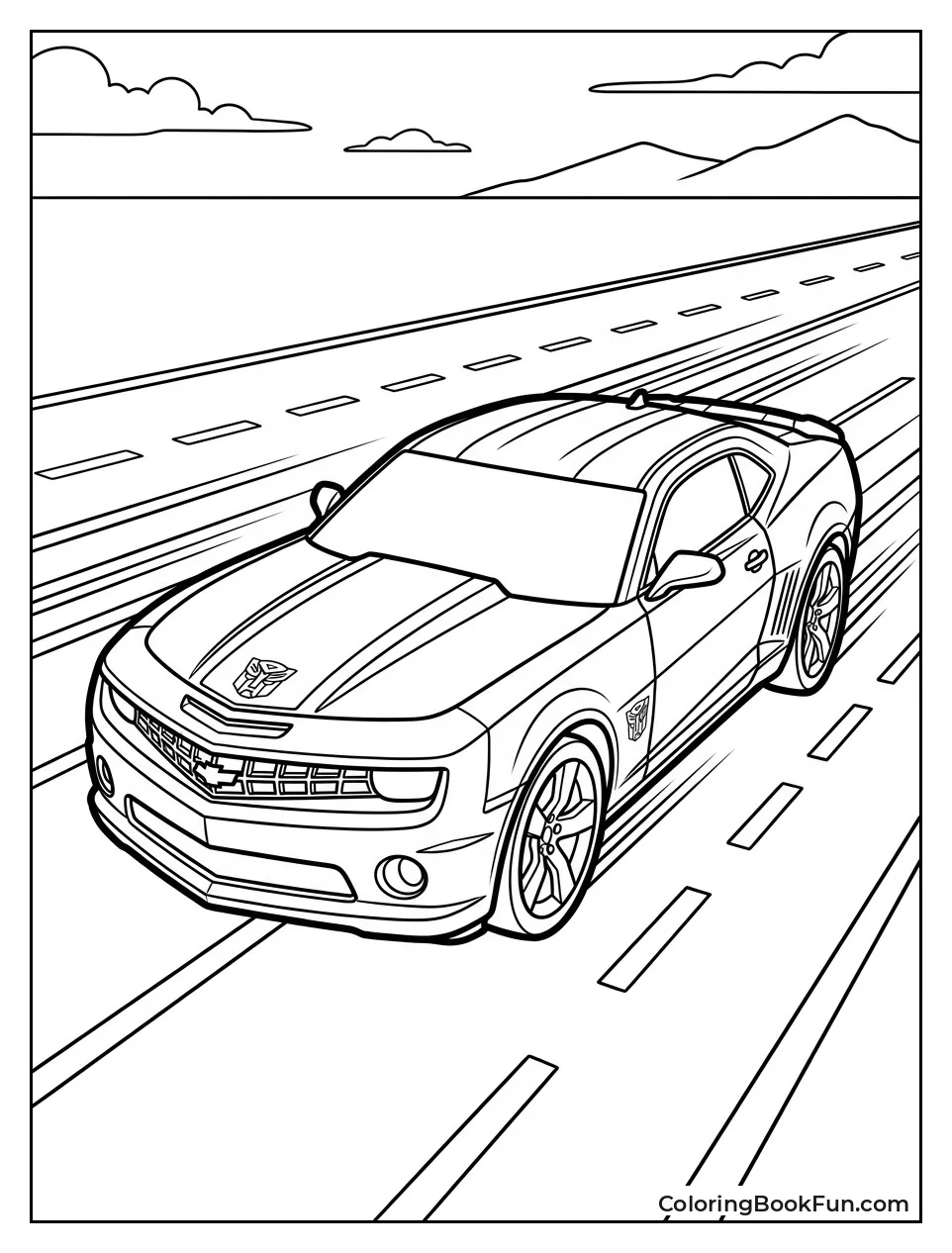 Bumblebee Races Down Highway