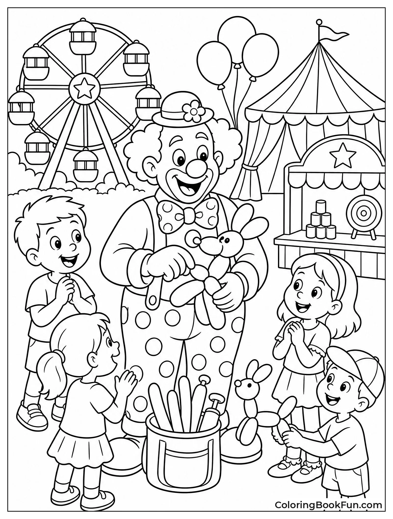 Clown Making Balloon Animals