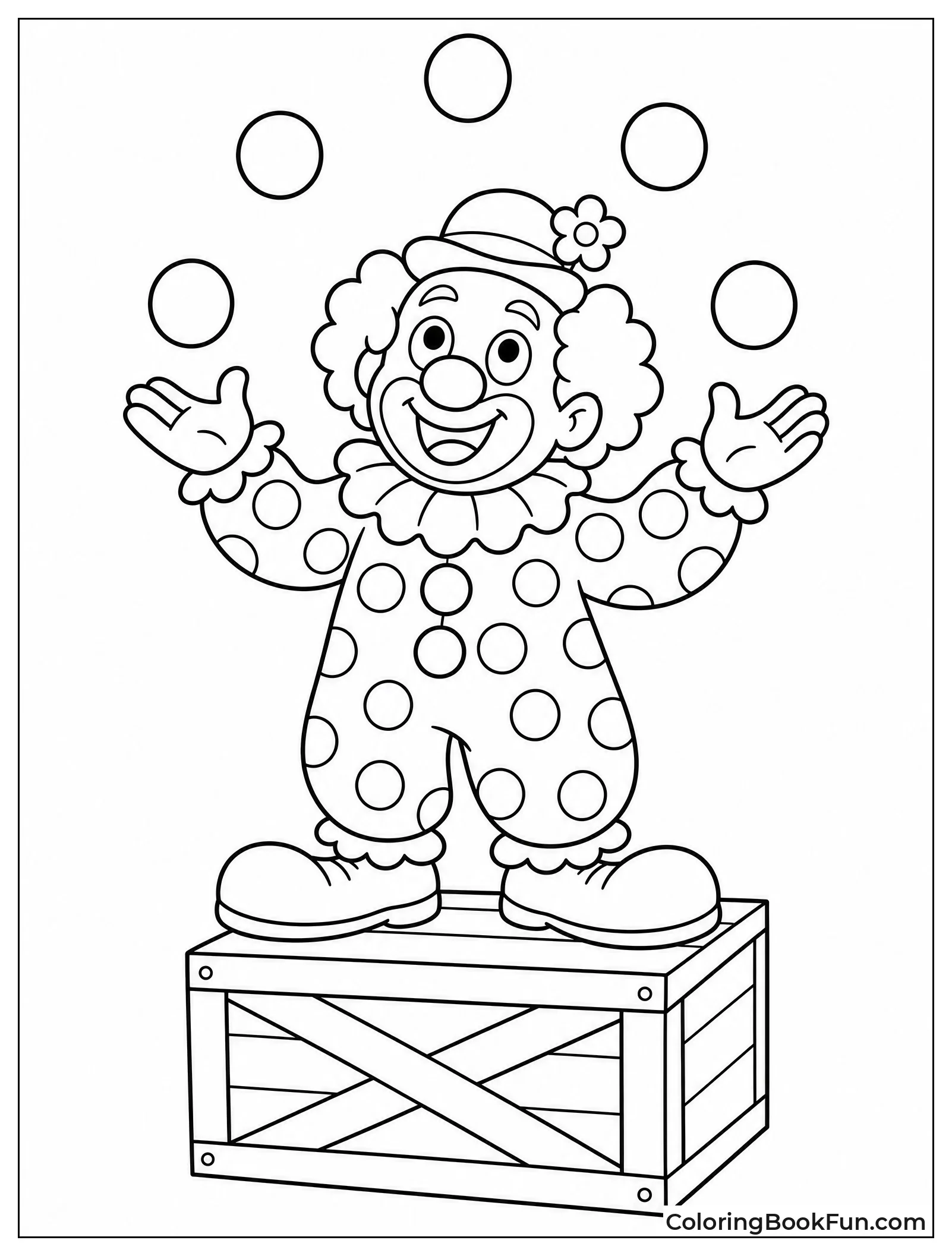 Clown Juggling Colorful Balls