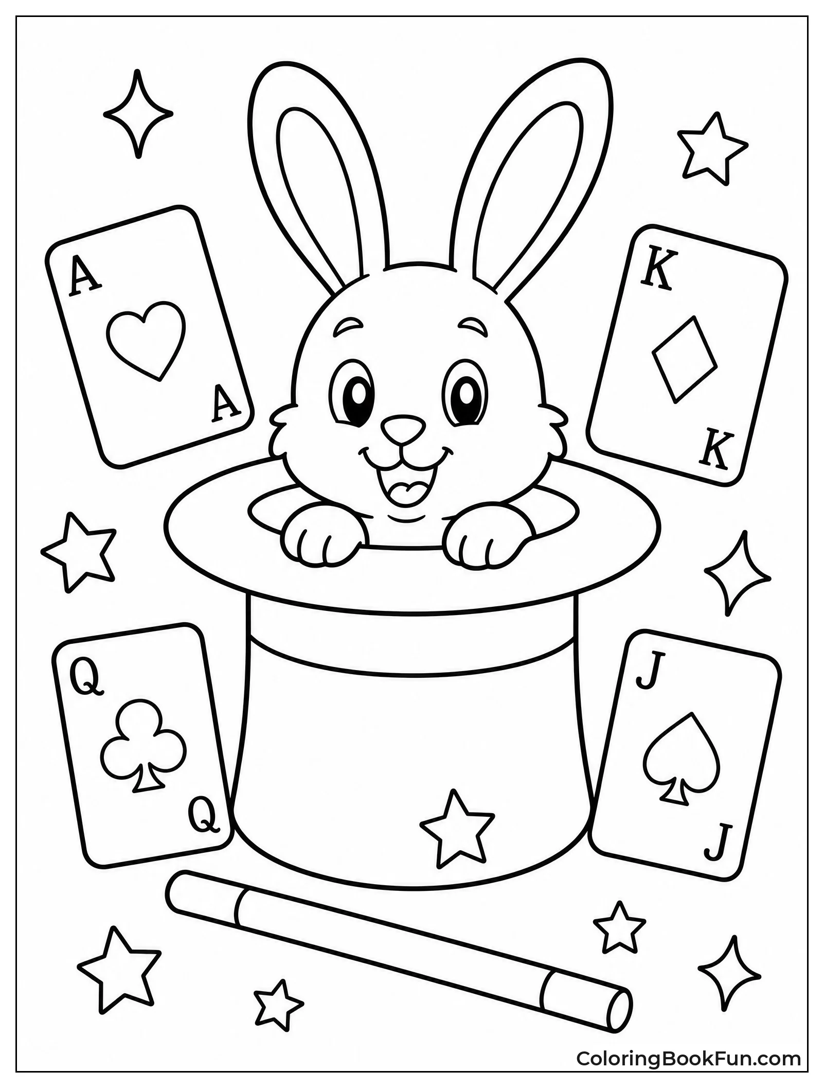 Rabbit Peeking from Magic Hat