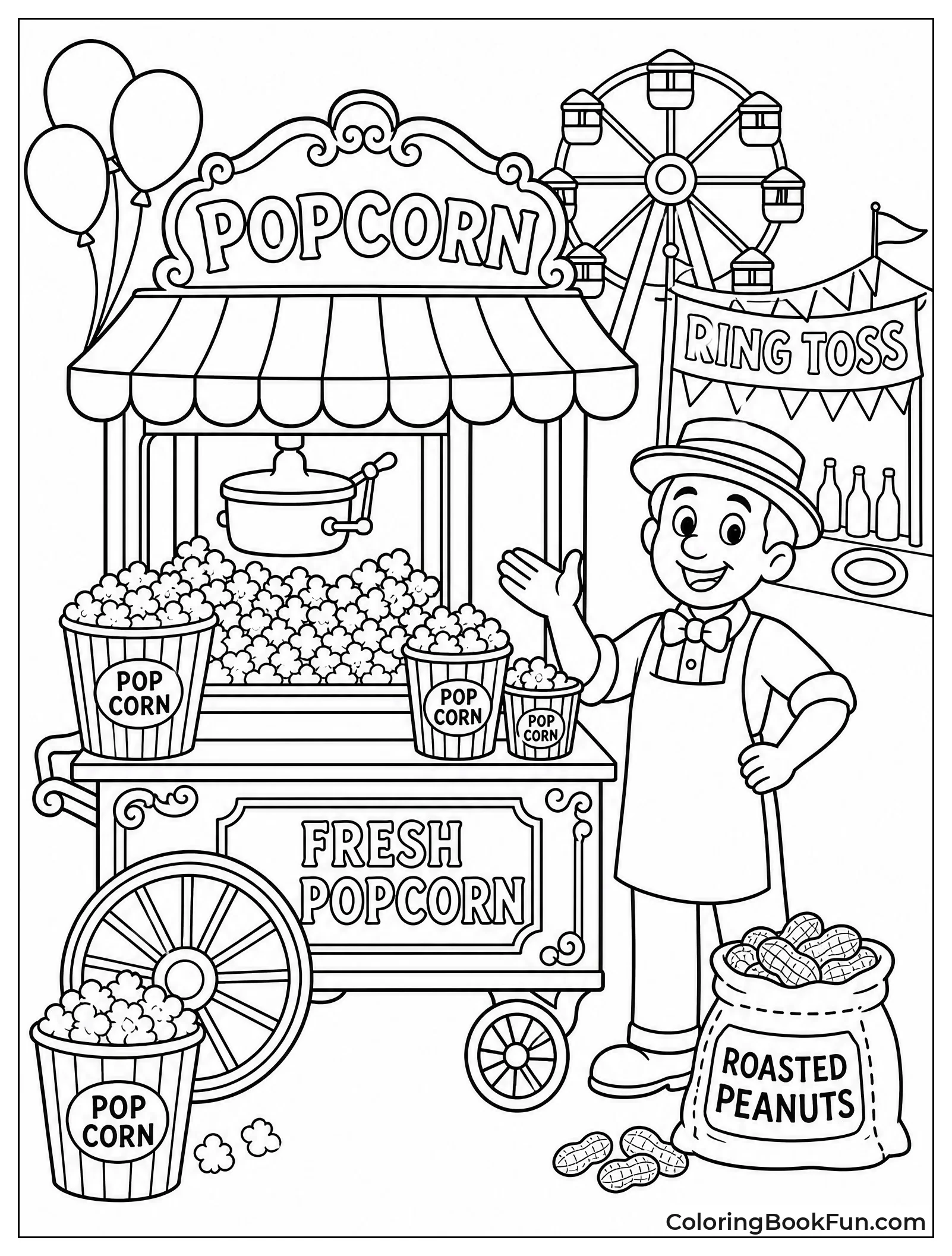 Popcorn Cart and Peanuts Bag