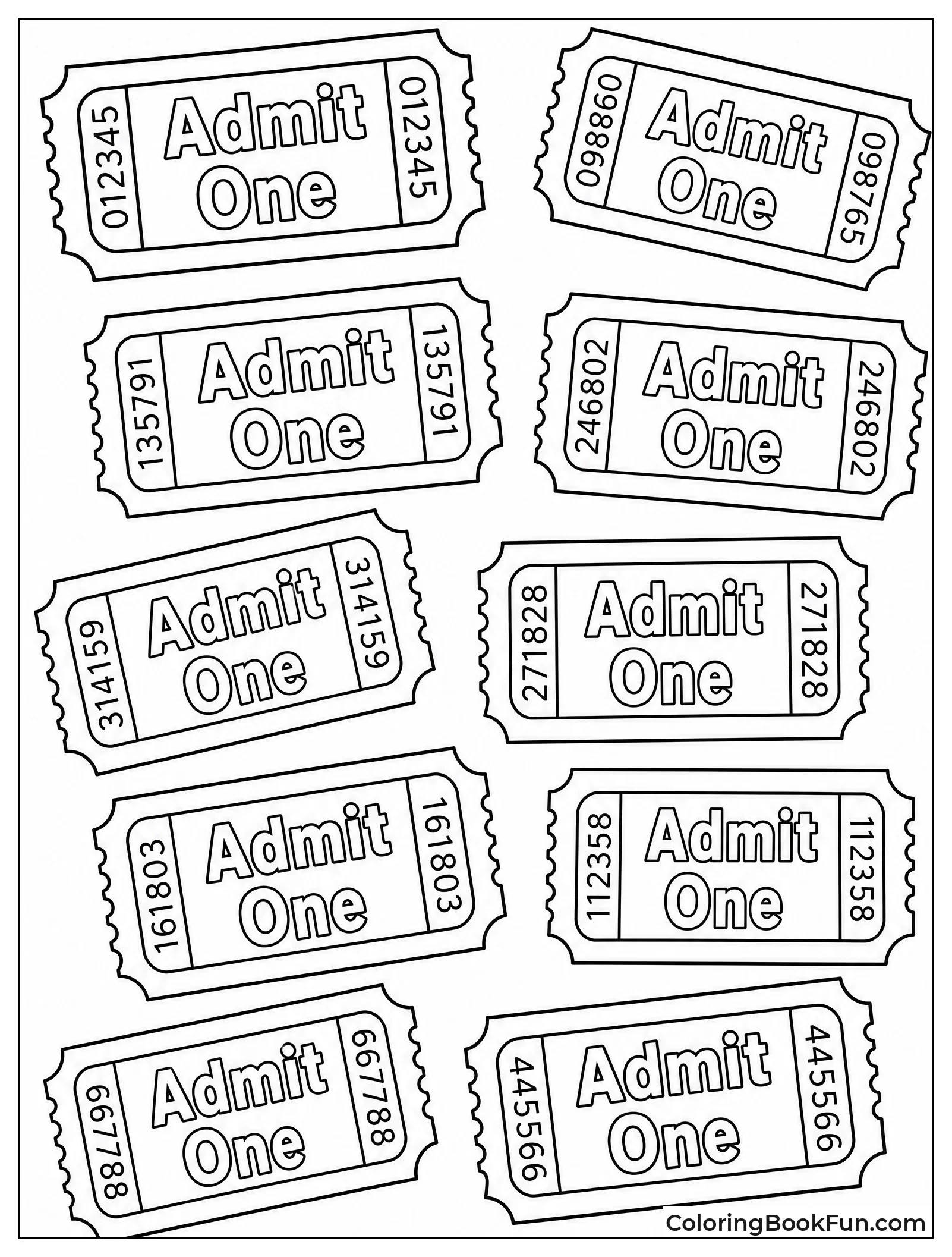 Pattern of Colorful Admit Tickets